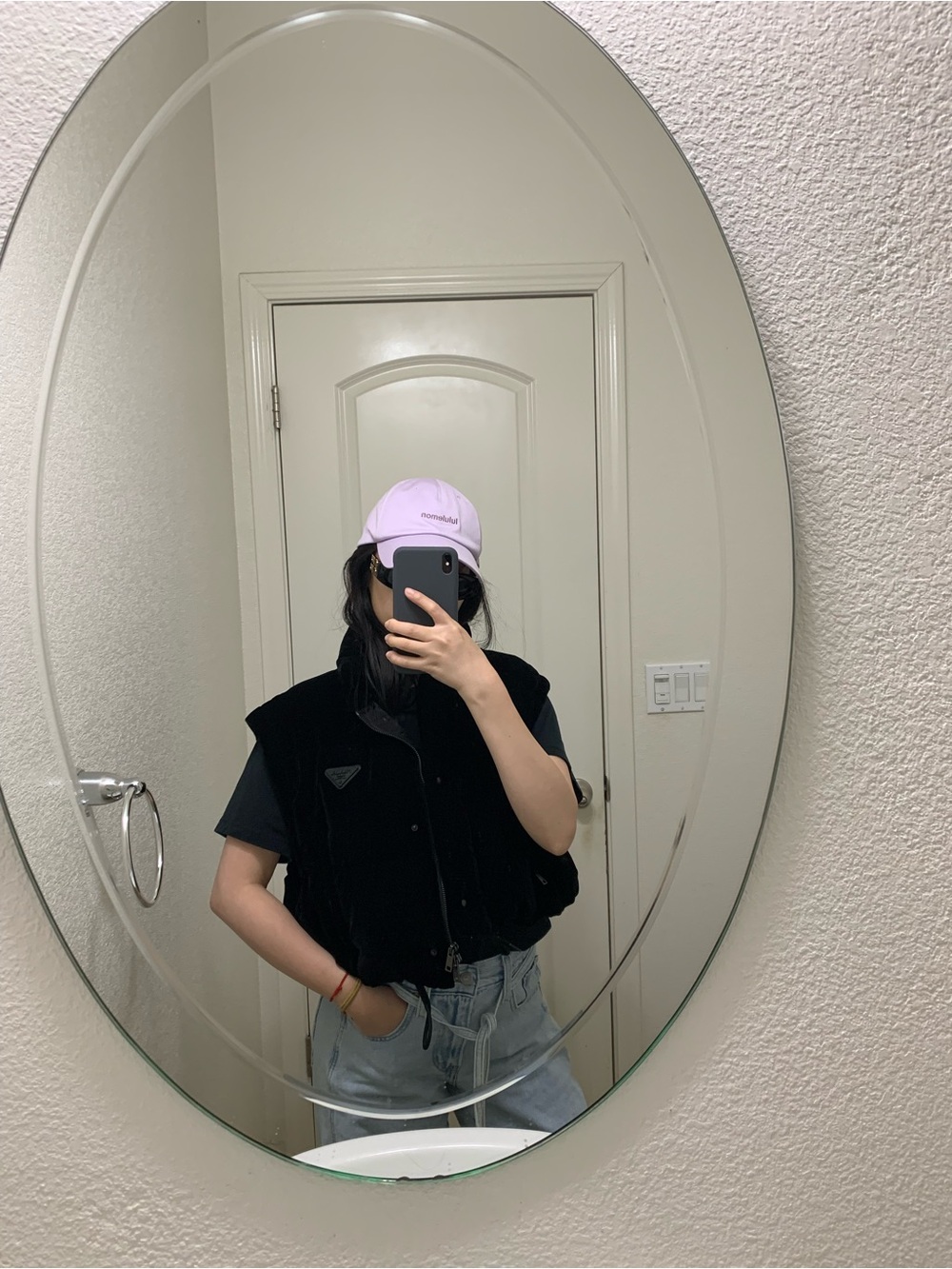 Prada Black Quilted Vest with Signature Triangle Logo